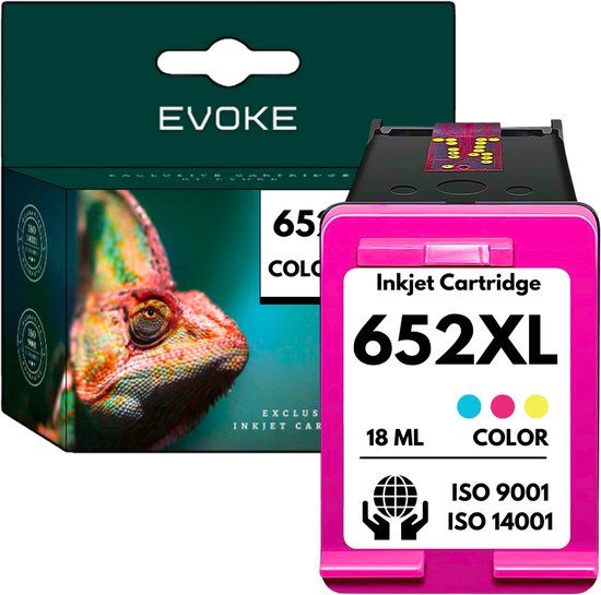 Evoke HP 652 Kleur XL Inktcartridge | 18 ml | 1080 pagina's