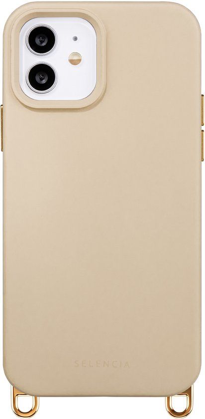 Selencia Rivièra MagSafe Backcover met afneembare haakjes voor de iPhone 12 / 12 Pro - Milky Latte