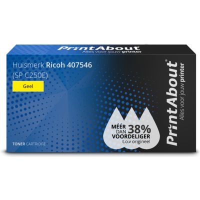 PrintAbout Huismerk Ricoh 407546 (SP C250E) Toner Geel Extra hoge capaciteit