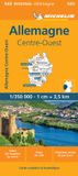 Michelin Wegenkaart 543 Duitsland Midden-West: Wegenkaart Schaal 1 : 350.000