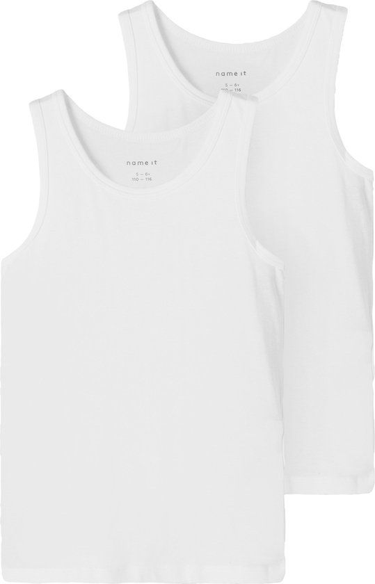 NAME IT NKMTANK TOP 2P NOOS Jongens Onderhemd - Maat 110 - Bright White