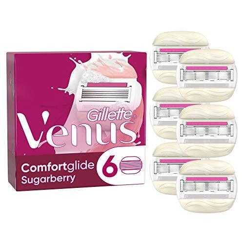 Gillette Venus Comfortglide Sugarberry scheermesjes voor dames, 6 reservemesjes voor dames, met 5-voudig lemmet