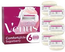 Gillette Venus Comfortglide Sugarberry scheermesjes voor dames, 6 reservemesjes voor dames, met 5-voudig lemmet