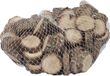 Bellatio Decorations Set van 3 netjes met ieder 500 gram boomschijfjes van hout 2,5 cm
