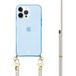 xoxo Wildhearts iPhone 12 Pro blauw hoesje met Aqua Pink koord