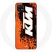 Maniacase Hoesje voor Samsung Galaxy A22 5G KTM Logo wit oranje achtergrond