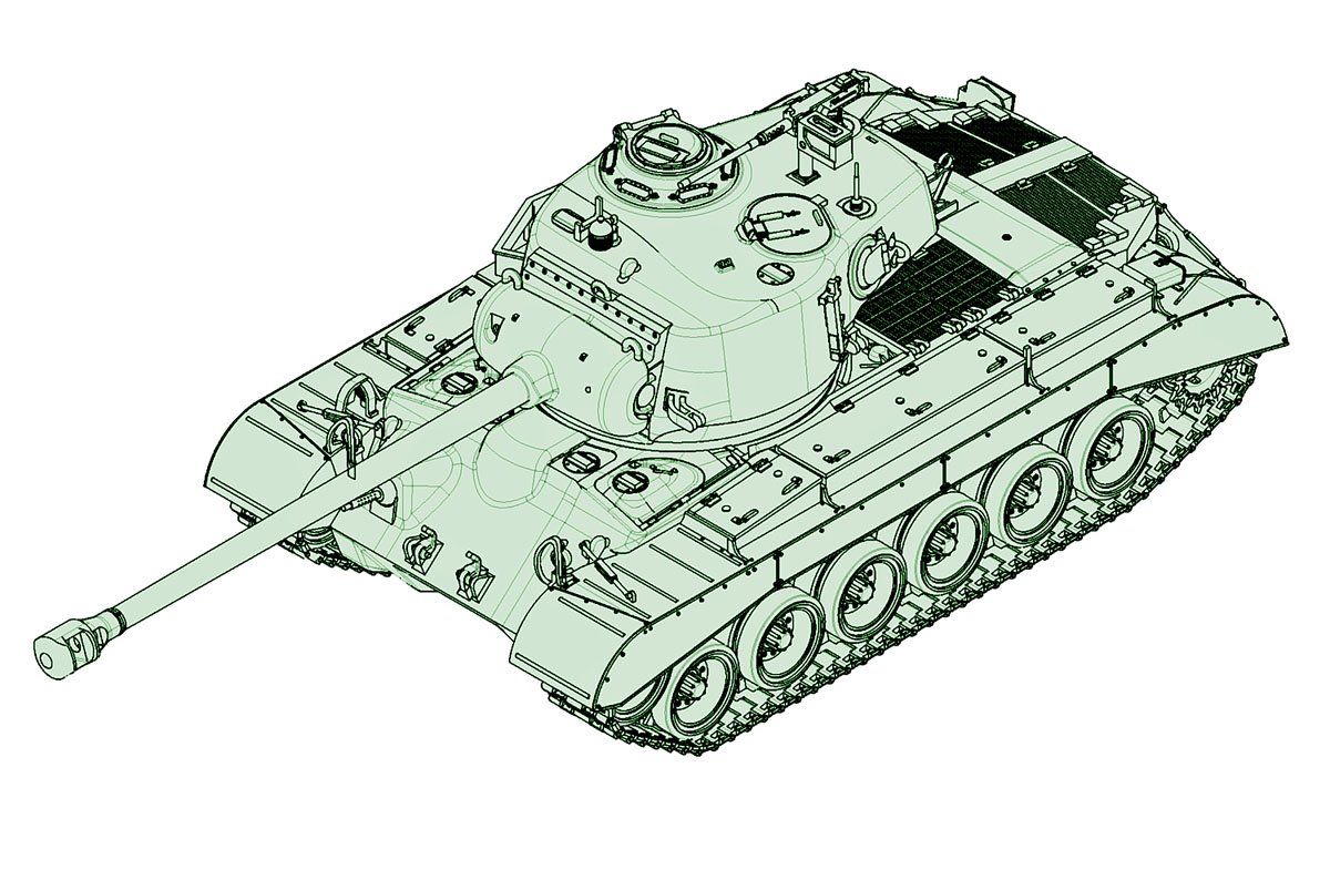 Trumpeter US M26 with 90mm T15EM2 - Plastic Model Kit - 9580208071701