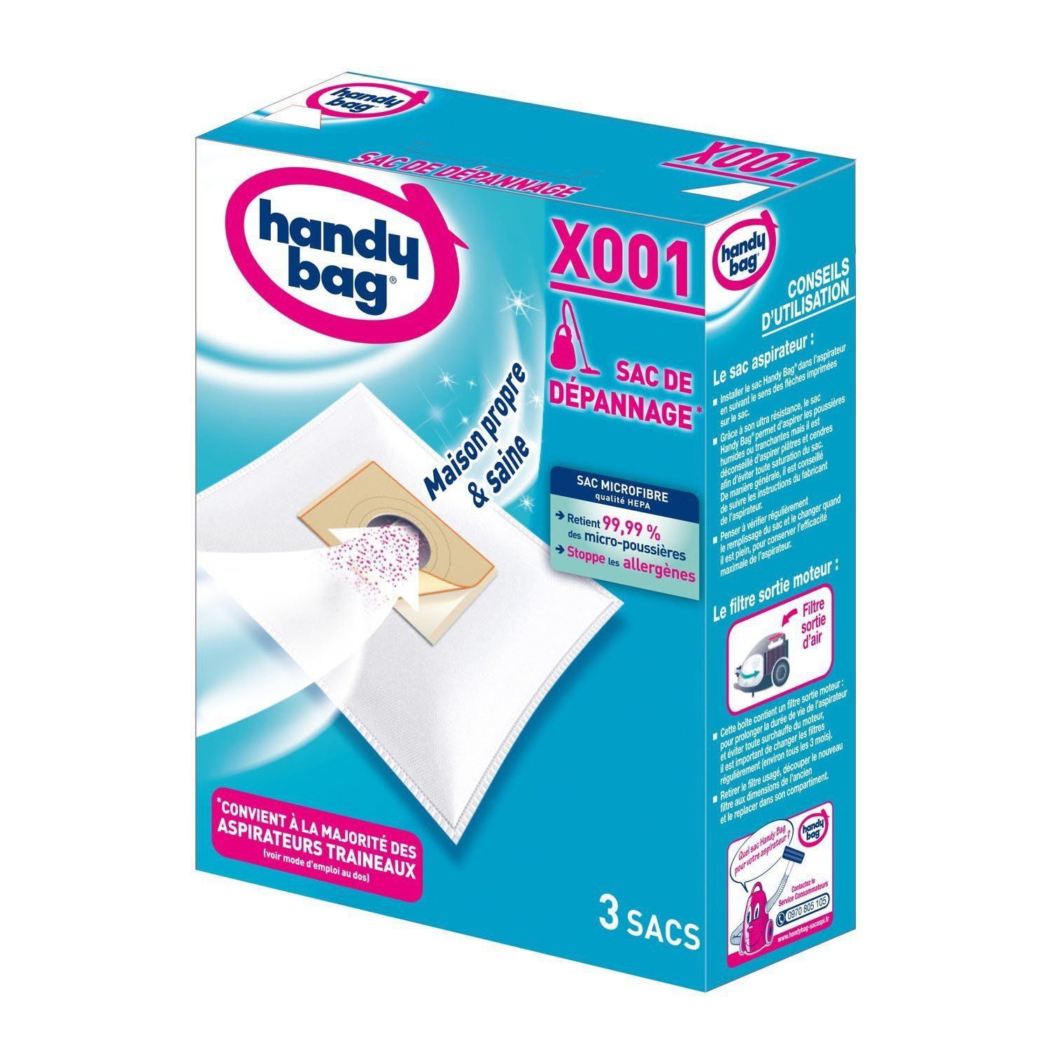 Handy Bag X001 - Stofzuiger Accessoire - Wit