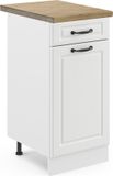 Vicco R-Line Meuble bas de cuisine – 40 cm, WB Chêne Blanc Style champêtre