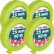 KOTARBAU® set de 4 ruban de masquage néon 50 m ruban de crêpe 25 mm ruban de masquage fournitures de peinture papier crêpe vert fluorescent