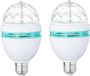 Merkloos 4x Disco lampen/lichten E27 fitting 360 graden roterend- Disco bol voor fitting - 2,5 Watt - Ledlampen