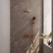 Brauer Copper Edition Thermostatische Regendoucheset Inbouw - Hoofddouche 20 cm - Gebogen Wandarm - Met Drukknoppen - Handdouche 3 Standen - Doucheslang - Geintegreerde Glijstang
