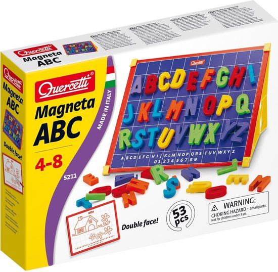 Quercetti Magneetbord - ABC Magneten - 53dlg. - Multicolor