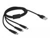 DeLOCK 87155 USB-kabel USB 2.0 1 m USB A Micro-USB B/Lightning/Apple 30-pin Zwart