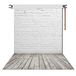 HUAYI 150x220cm Witte Bakstenen Muur Met Grijze Houten Vloer Fotografie Achtergrond Vinyl Foto Achtergrond D-2504