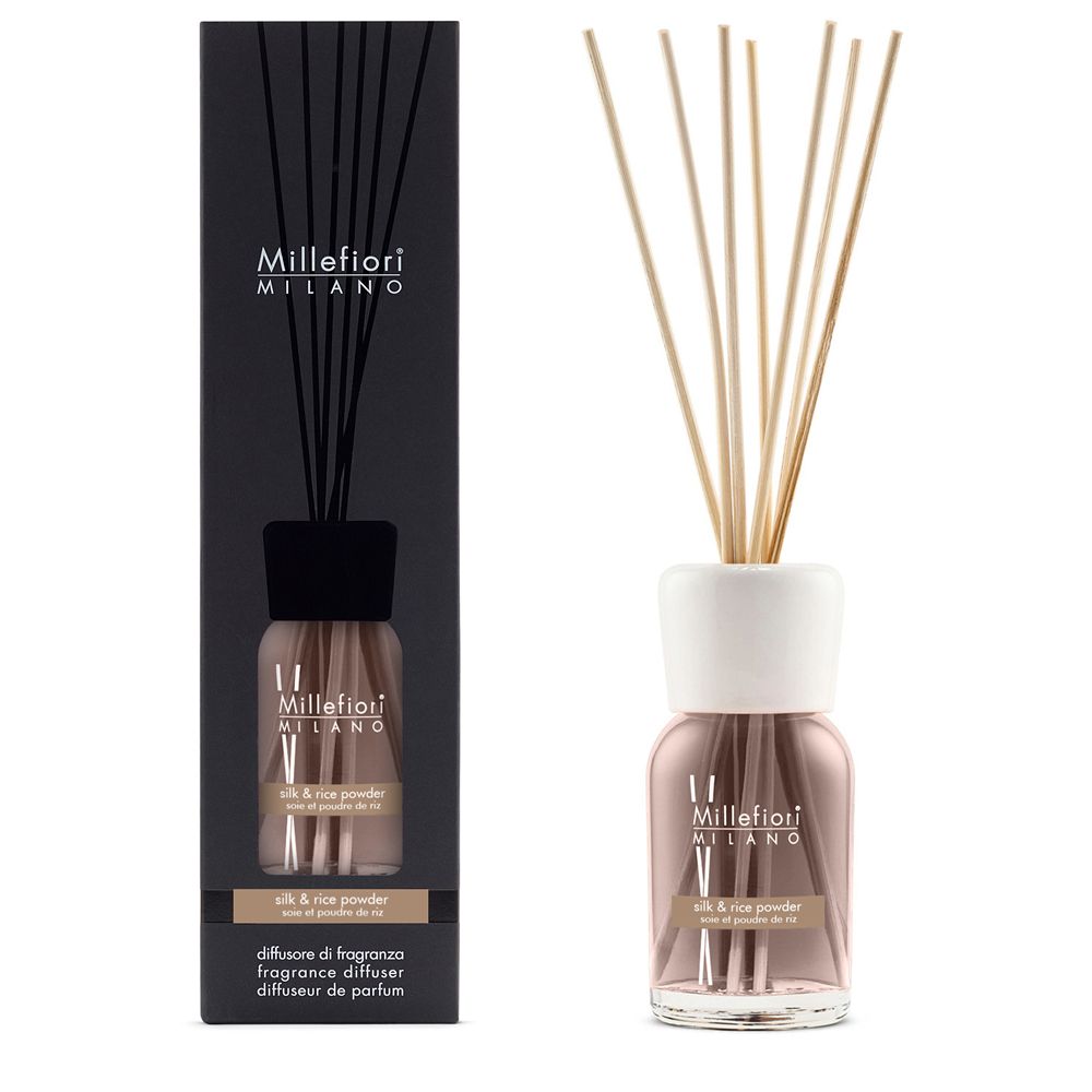 Millefiori Silk & Rice Powder Reed Aroma Diffuser - Brown - 250ml