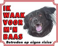 Stickerkoning Markiesje Waakbord - Ik waak voor mijn Baas - Wit