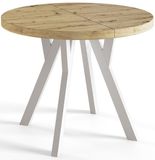 ALPİ Ronde Uitschuifbare Eettafel, Diameter 100 cm - 200 cm, Artisan