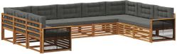 vidaXL Hoek loungeset 9-delig acaciahout naturel et anthracite