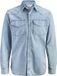 JACK&JONES - JJEWESTERN JJSHIRT AT 187 NOOS - Heren - Overhemden - M - Katoen - Lange mouw - Slim Fit - Blue Denim