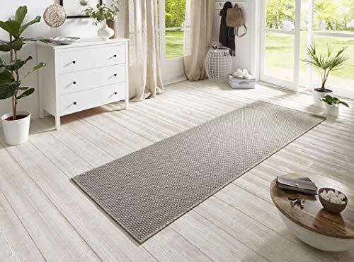 BT Carpet Platte stof loper Nature 600 lichtgrijs, afmetingen 80x500 cm, geschikt voor binnen en buiten (100% polypropyleen, uv- en vochtbestendig, geschikt voor vloerverwarming)