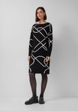 s.Oliver Gebreide jacquard jurk zwart