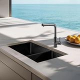 Pure.Sink Spoelbak 34+18 cm PVD gun metal grote bak links PCM341840-61