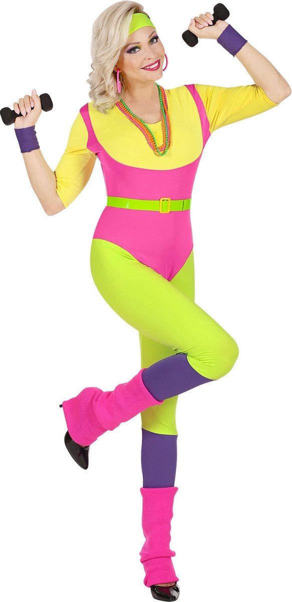 Widmann - Jaren 80 aerobics kostuum voor vrouwen - XS