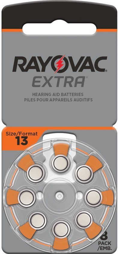 Rayovac 13 - PR48 Extra Hearing Aid Batteries - 8 Pack