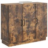 vidaXL Dressoir Gerookt eiken 89 x 34,5 x 77 cm Bewerkt hout