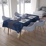 Bonamaison Tafelkleed, Anti-Mold, Sneldrogend, Waterdicht, 100% Polyester Tafellaken, Blauw, 140 x 200 Cm
