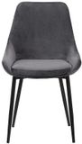 Vente-unique Set van 2 stoelen MASURIE - Fluweel - Grijs
