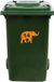 MC Living KadoExpress Kliko Sticker / Vuilnisbak Sticker - Olifant - Nummer 14 - 14x23 - Oranje