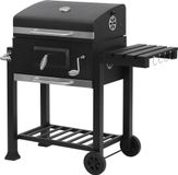 Merkloos Bbq - Barbecue - Bbq houtskool - Houtskool grill - Bbq met deksel - Hoogte verstelbare Bbq - Bbq staand met wielen - Zwart