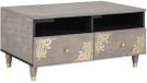 vidaXL Salontafel met lade Grijs 80 x 54 x 40 cm Massief Mango Hout