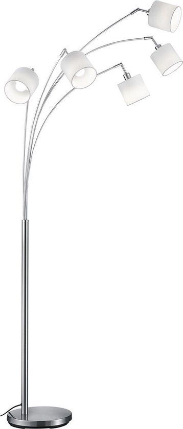 BES LED Trion Torry LED Floor Lamp - E14 - Round - Matte Nickel - Aluminum