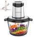 AoraKitchen Accessoire hachoir Électrique - 2L Bol en verre - Sans BPA - 400W - 2 Vitesses - Inox