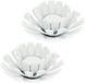 Merkloos Relaxdays theelichthouder set van 2, bloemenvorm, gietijzer, binnen & buiten, HxØ: 6 x 13,5 cm, wit