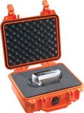 Peli 1120 Waterdichte Camerakoffer Oranje met Foam Interieur