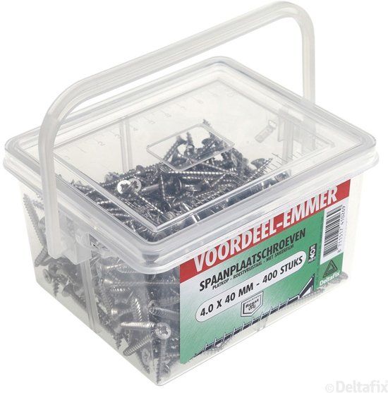 Deltafix Emmer Spaanplaatschroeven 4.0 40 mm R.V.S - 8711517410269