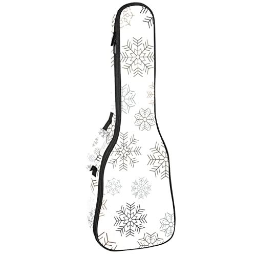 Mersov Panda Mersov Concert Ukelele Rugzak, Heavy Duty Ukelele Case Bag met Opslag, Sopraan Concert Tenor Ukelele 10MM Gewatteerde BagBlack SheepsSoft Sneeuwvlok