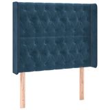 VidaXL Hoofdbord met randen 183x16x78/88 cm fluweel donkerblauw