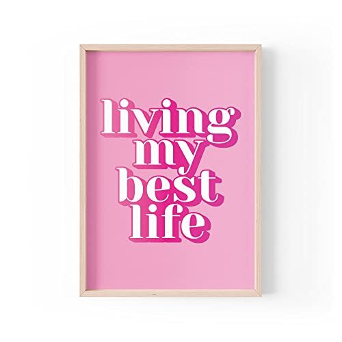 Tongue in Peach Grappige citaatprint | Home Prints | Living My Best Life | Kleurrijke kunst aan de muur voor haar feministische roze | A4 A3 A5 * FRAME NIET INBEGREPEN* - PBH149