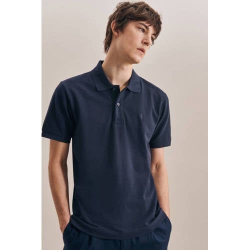 Seidensticker regular fit polo donkerblauw
