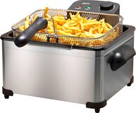 alpina Frituurpan Dubbel 5 Liter - Friteuse met Instelbare Thermostaat - Frietpan 2000W - RVS