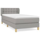 vidaXL Boxspringbed met matras, stof, lichtgrijs, 180x200 cm