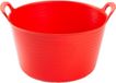 Plasticforte seau/cuve flexible - 3x - rouge - plastique - rond - 56 litres