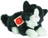 Teddy Hermann Hermann Teddy Knuffeldier kat/poes - zachte pluche stof - premium kwaliteit knuffels - zwart/wit - 20 cm