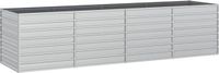 vidaXL Plantenbak verhoogd 320x80x77 cm gegalvaniseerd staal zilver