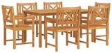 vidaXL Eettafel Set Bruin Massief Acacia Hout 7-delig